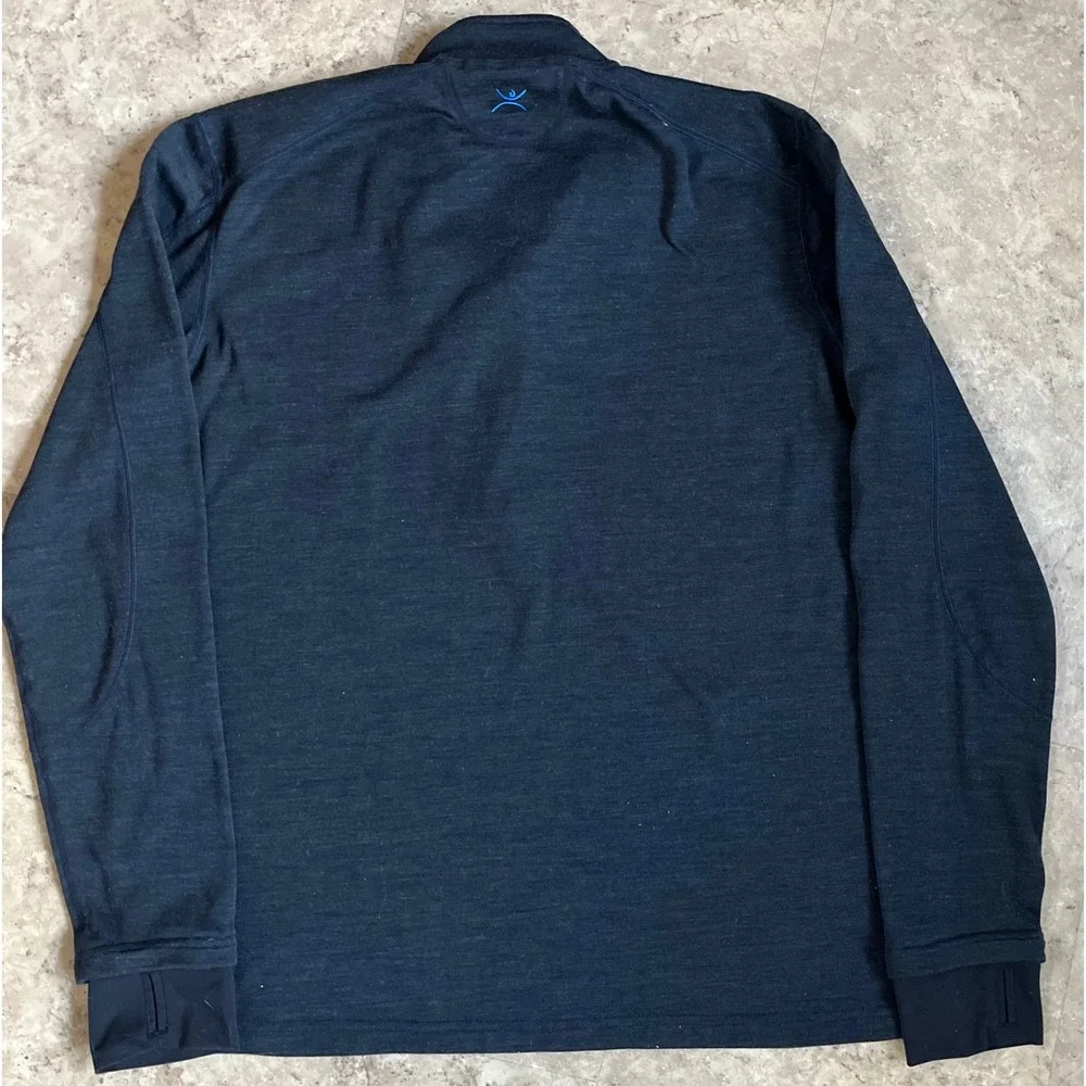 Terramar Climasense Mens XL 1/4 Zip‎ Pullover Wool Blend Charcoal Heather Gray